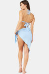 Secrets By ZeroKaata Solid Ribbed Bikini Set with Sarong - Blue — thumbnail 2